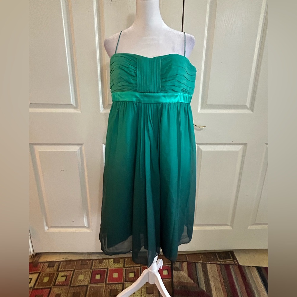 Donna Morgan green silk cocktail dress,  size 14